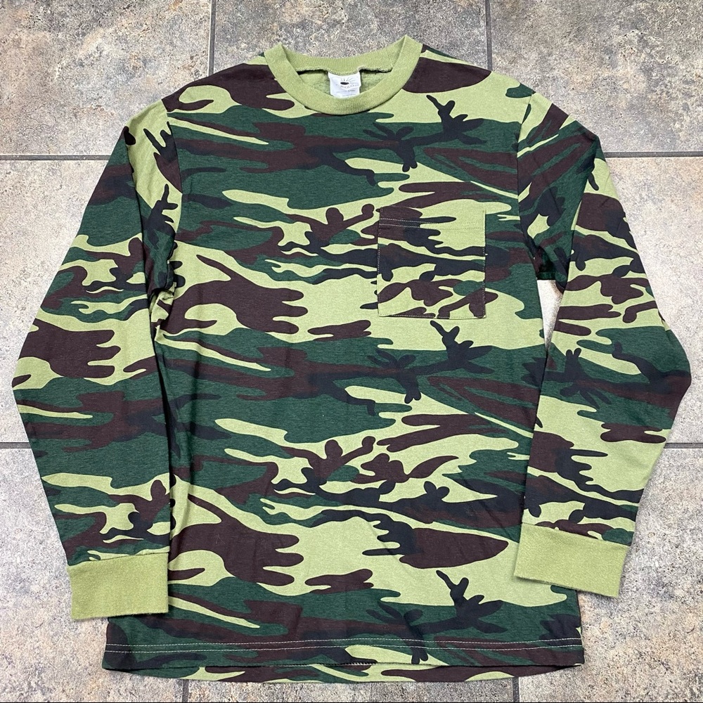 Men’s Horizon Long Sleeve Camo Pocket T-Shirt Size Small